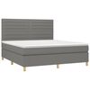 vidaXL Cama box spring c/ colch&atilde;o e LED 180x200 cm tecido cinza-escuro