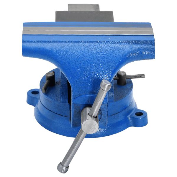 vidaXL Torno para bancada 200 mm ferro fundido azul