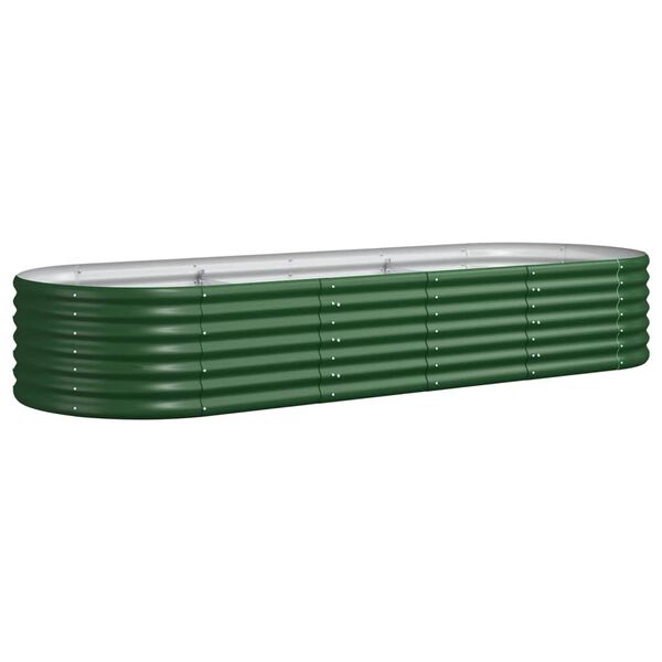 vidaXL Canteiro elevado jardim 224x80x36 cm aço galvanizado verde