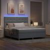 vidaXL Cama Box Spring LED Cinzento-claro 180 x 200 cm tecido