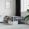 vidaXL Estrutura de cama com cabeceira e p&eacute;s 90x190 cm metal branco