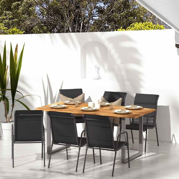 vidaXL Cadeiras de jardim 6 pcs a&ccedil;o e textilene preto