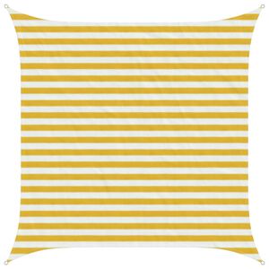 vidaXL Vela de Sombra Amarelo e Branco 2,5 x 2,5 m HDPE