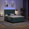 vidaXL Cama Box Spring LED Verde Escuro 140 x 200 cm Veludo