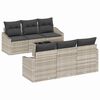 vidaXL Conjunto de Sof&aacute;s 7 unid. Cinza Claro e Cinza Escuro vime PE