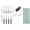vidaXL Conjunto de badminton com 4 raquetes e rede 620x151 cm