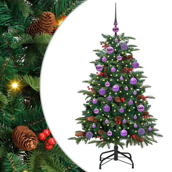 vidaXL &Aacute;rvore de Natal Artificial Verde 120 cm PVC, Metal e Pl&aacute;stico