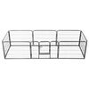 vidaXL Parque para c&atilde;es 8 pain&eacute;is a&ccedil;o 60x80 cm preto