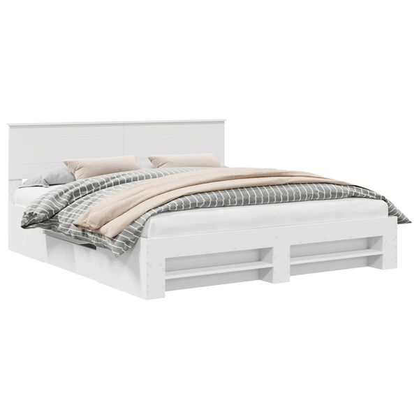 vidaXL Estrutura da Cama Branco 200 x 200 cm Madeira processada
