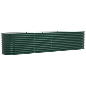 vidaXL Canteiro de jardim elevado Verde 400 x 80 x 81 cm A&ccedil;o