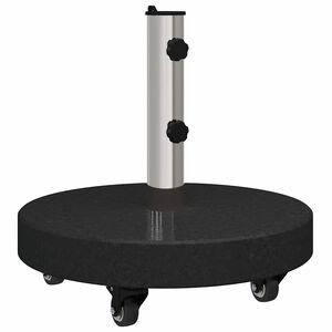 vidaXL Base para chap&eacute;u de sol 30kg Preto Granito e A&ccedil;o Inoxid&aacute;vel