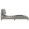 vidaXL Estrutura de cama sem colch&atilde;o Hvar 140x200 cm tecido cinzento-claro