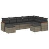 vidaXL 9 pcs conjunto sof&aacute;s p/ jardim com almofad&otilde;es vime PE cinzento