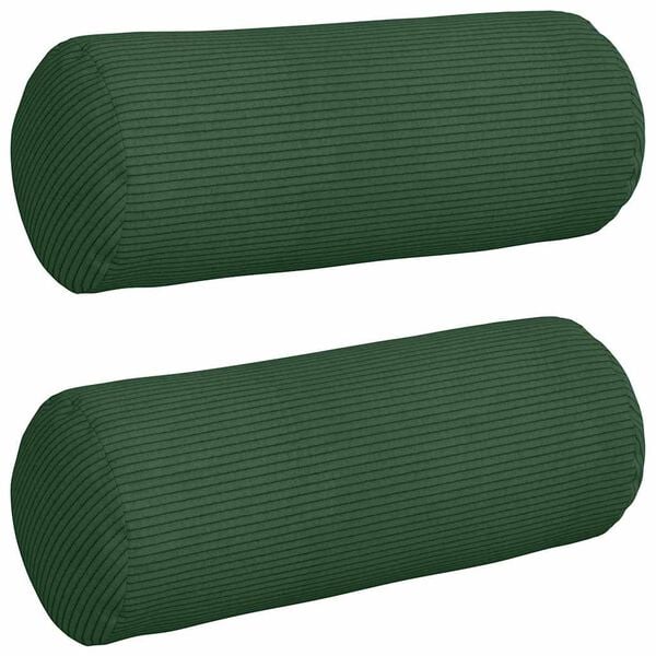vidaXL Almofadas de Apoio 2 pcs Verde Escuro &Oslash; 15 x 40 cm