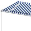 vidaXL Toldo retr&aacute;til manual independente 600x350 cm azul e branco