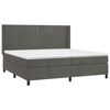 vidaXL Cama box spring c/ colch&atilde;o/LED 200x200cm veludo cinzento-escuro