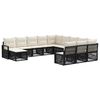 vidaXL Conjunto de Sof&aacute; de Jardim 12 unid. Preto vime PE