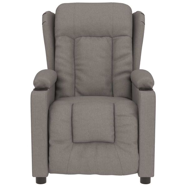 vidaXL Poltrona de massagens tecido cinza-acastanhado