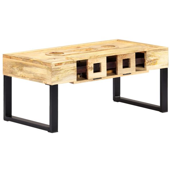 vidaXL Mesa de centro estilo cassete 100x52x45 cm mangueira maciça