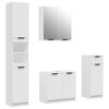 vidaXL 4pcs conj. arm&aacute;rios casa de banho madeira processada branco