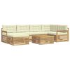 vidaXL Conjunto de Sof&aacute;s para Exterior 7 pcs Branco e Creme