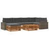 vidaXL Conjunto de Sof&aacute;s para Exterior 7 unid. Natural e Antracite
