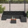 vidaXL Conjunto de Sof&aacute; de Jardim 9 pcs Preto Rattan Sint&eacute;tico