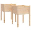 vidaXL Vasos/floreiras de jardim 2 pcs 50x50x70 cm pinho maci&ccedil;o
