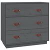 vidaXL Mesa consola 80x40x75 cm madeira de pinho maci&ccedil;a cinza