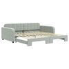vidaXL Sof&aacute;-cama com gavet&atilde;o 100x200 cm veludo cinzento-claro