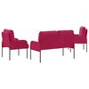 vidaXL Conjuntos de sof&aacute;s 3 pcs Vinho Vermelho 115 x 56 x 80 cm
