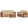 vidaXL Conjunto de Sof&aacute;s para Exterior 6 unid. Natural e Bege