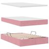 vidaXL Cama com arruma&ccedil;&atilde;o e LED com colch&atilde;o Rosa 120 x 200 cm Veludo