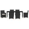 vidaXL Conjunto de Jantar para Jardim 7 pcs Preto vime PE