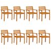 vidaXL Cadeiras de jardim 8 pcs 59x55x85 cm madeira de ac&aacute;cia maci&ccedil;a