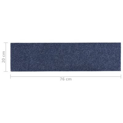 vidaXL Tapetes escada adesivos retangulares 15 pcs 76x20cm cinza/azul