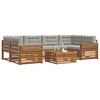 vidaXL Conjunto de Sof&aacute;s para Exterior 7 pcs Cinza Natural e Claro
