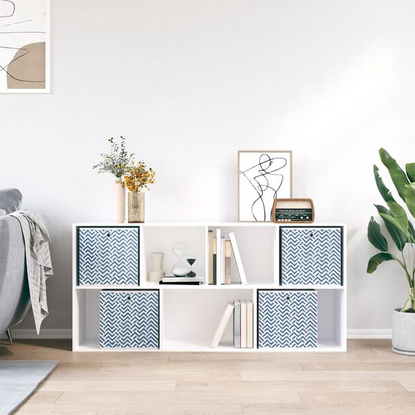 vidaXL Caixas de arruma&ccedil;&atilde;o dobr&aacute;veis 4 pcs 32x32x32 cm TNT azul