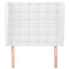 vidaXL Cabeceira cama c/ abas couro artificial 93x23x118/128 cm branco