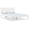 vidaXL Cama sem colch&atilde;o 90x200 cm madeira de pinho maci&ccedil;a branco
