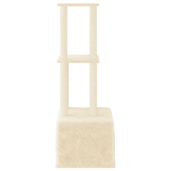 vidaXL Árvore para gatos c/ postes arranhadores sisal 133,5 cm creme