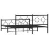 vidaXL Estrutura de cama com cabeceira e p&eacute;s 150x200 cm metal preto