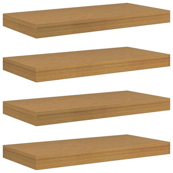 vidaXL Prateleira de Parede 4 pcs Bege 50 x 23,5 x 4 cm