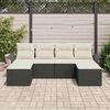 vidaXL Conjunto de Sofá de Jardim 6 pcs Preto vime PE