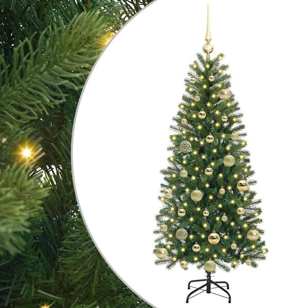 vidaXL &Aacute;rvore de Natal Artificial com 150 LEDs Verde 120 cm PE e PVC