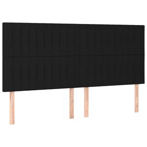 vidaXL Cabeceira Preta 180x5x118/128 cm Tecido