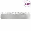 vidaXL Delimitadores de relvado 20 pcs Prateado 103 x 0,05 x 22 cm