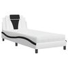 vidaXL Cama Viana com colch&atilde;o 90x190 cm couro artificial preto e branco