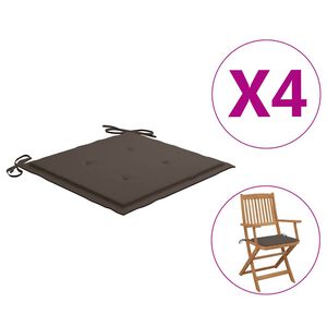 vidaXL Almofad&otilde;es p/ cadeiras jardim 4 pcs oxford cinza-acastanhado