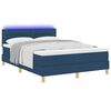 vidaXL Cama Box Spring LED com colch&atilde;o Azul 160 x 200 cm tecido